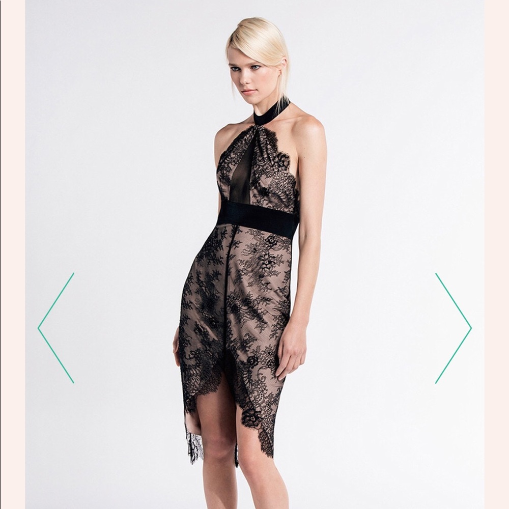 Stylestalker Allende Midi Dress Black Lace New S